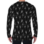 Black And White Ballet Pattern Print Men's Long Sleeve T-Shirt