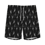 Black And White Ballet Pattern Print Men's Sports Shorts