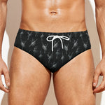 Black And White Ballet Pattern Print Men's Swim Briefs