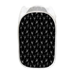 Black And White Ballet Pattern Print Mesh Laundry Hamper