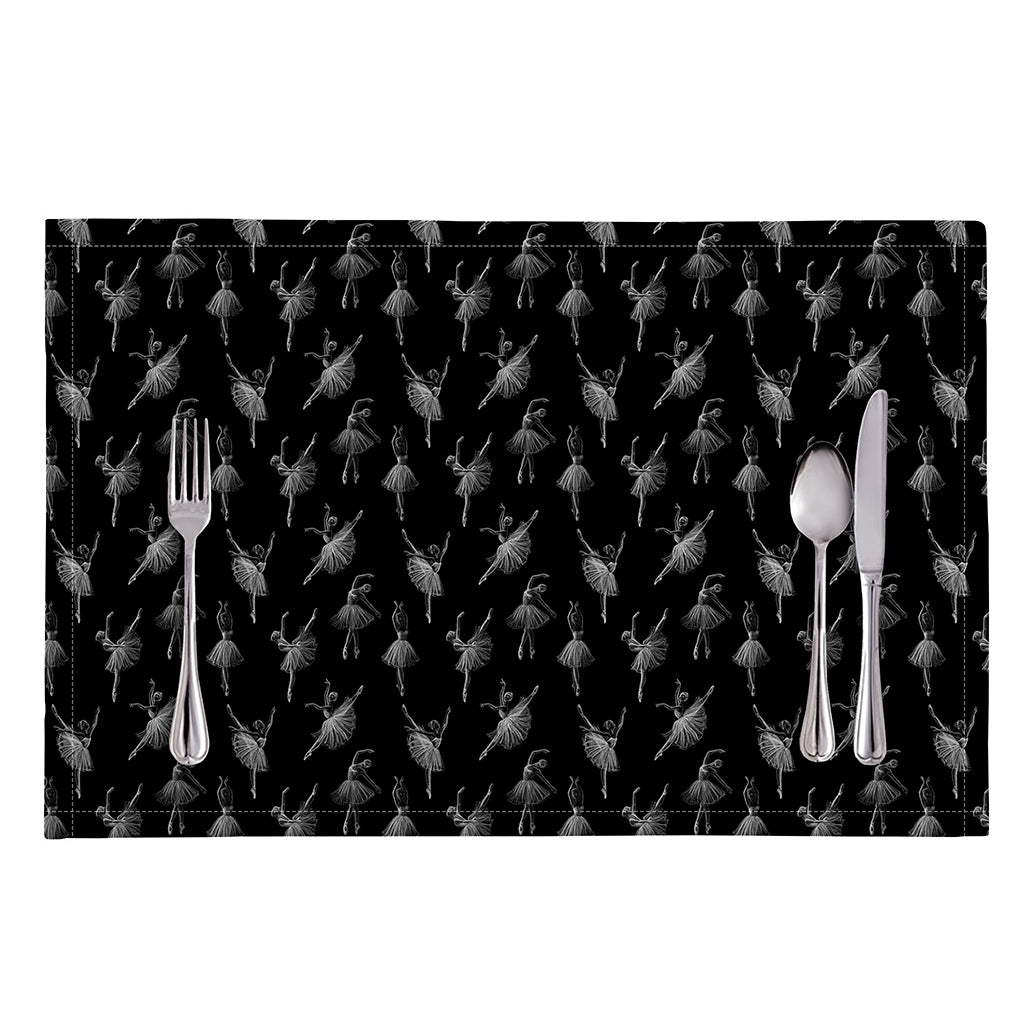 Black And White Ballet Pattern Print Placemat