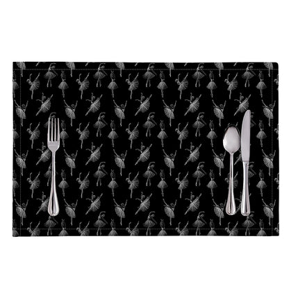 Black And White Ballet Pattern Print Placemat