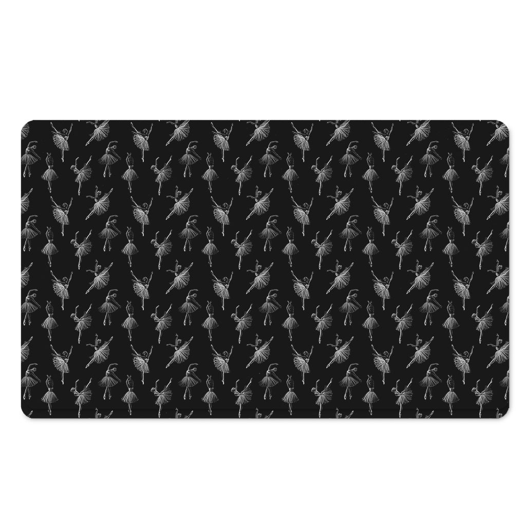 Black And White Ballet Pattern Print Polyester Doormat