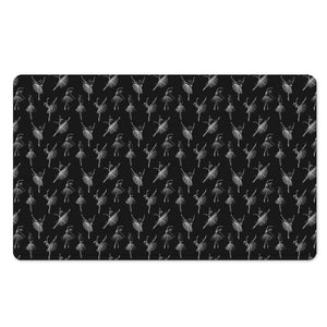 Black And White Ballet Pattern Print Polyester Doormat