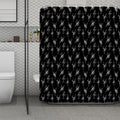 Black And White Ballet Pattern Print Polyester Shower Curtain