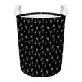 Black And White Ballet Pattern Print Round Laundry Basket