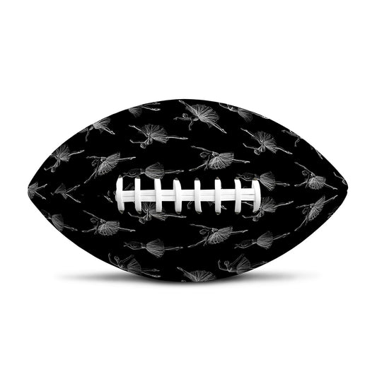 Black And White Ballet Pattern Print Rugby Ball