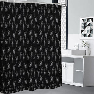 Black And White Ballet Pattern Print Shower Curtain