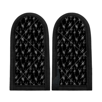 Black And White Ballet Pattern Print Skillet Handle Cover