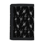 Black And White Ballet Pattern Print Trifold Wallet
