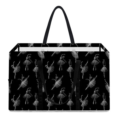 Black And White Ballet Pattern Print Utility Tote Bag
