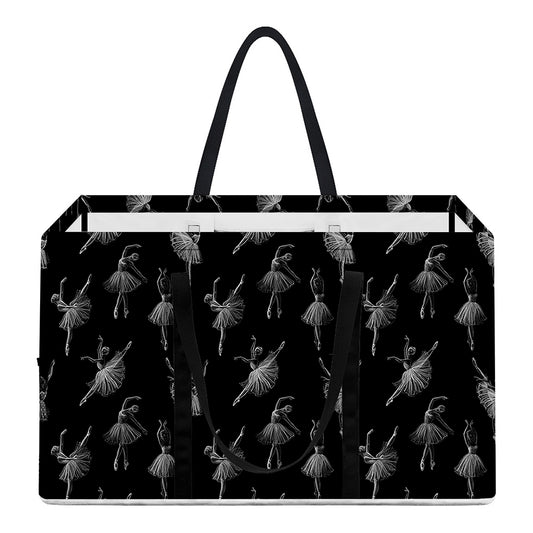 Black And White Ballet Pattern Print Utility Tote Bag