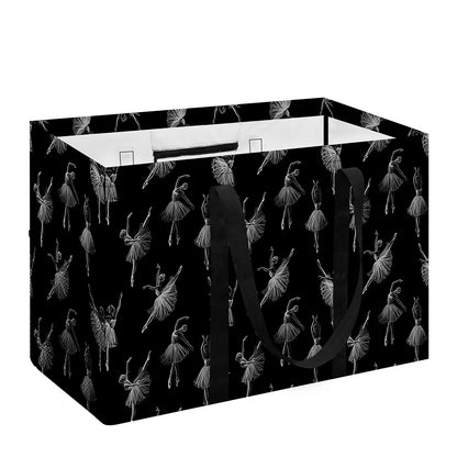 Black And White Ballet Pattern Print Utility Tote Bag