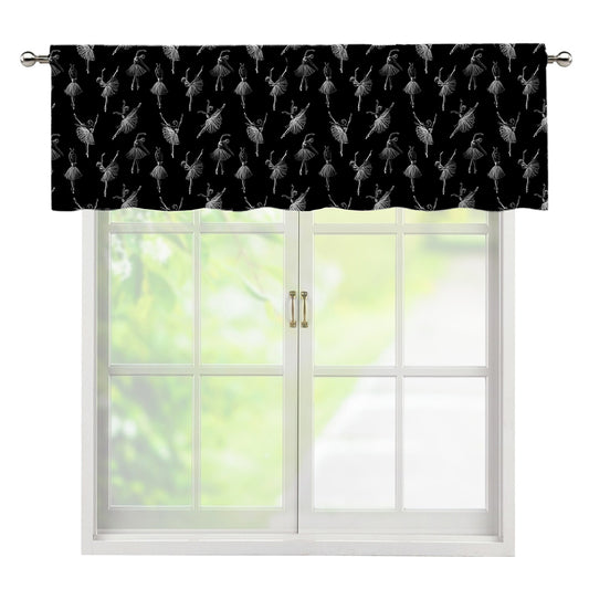 Black And White Ballet Pattern Print Window Valance