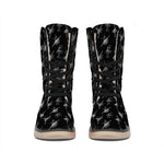 Black And White Ballet Pattern Print Winter Boots