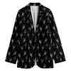 Black And White Ballet Pattern Print Women's Blazer