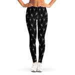 Black And White Ballet Pattern Print Women's Leggings