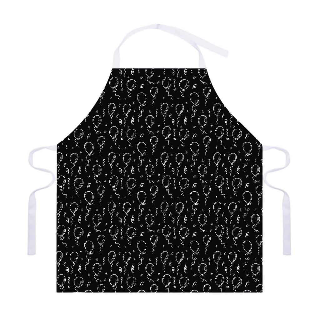 Black And White Balloon Pattern Print Adjustable Apron