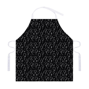 Black And White Balloon Pattern Print Adjustable Apron