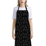 Black And White Balloon Pattern Print Bib Apron With Pocket