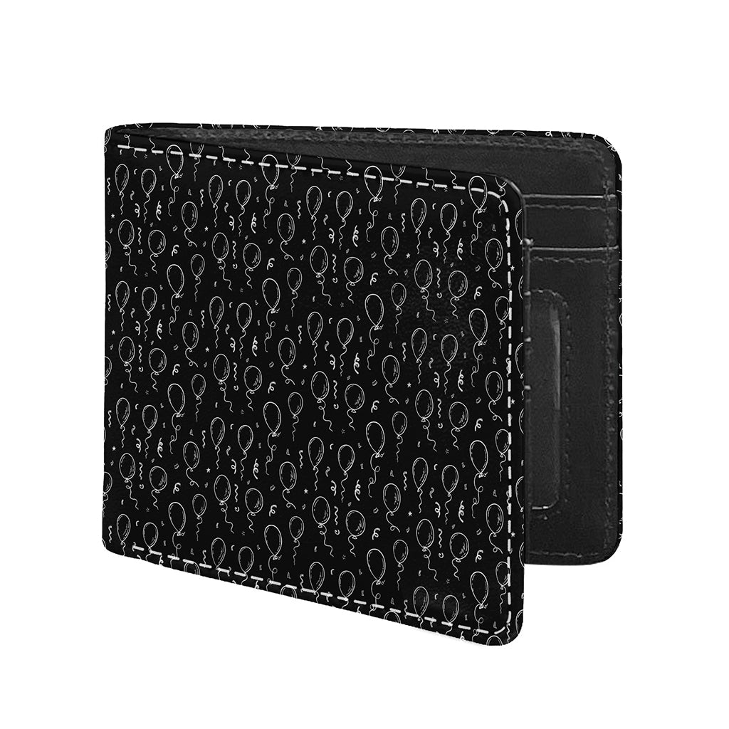 Black And White Balloon Pattern Print Bifold Wallet