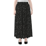Black And White Balloon Pattern Print Chiffon Maxi Skirt
