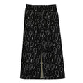 Black And White Balloon Pattern Print Cotton Front Slit Maxi Skirt