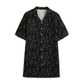 Black And White Balloon Pattern Print Cotton Hawaiian Shirt