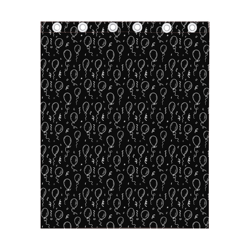 Black And White Balloon Pattern Print Curtain