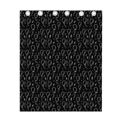 Black And White Balloon Pattern Print Curtain