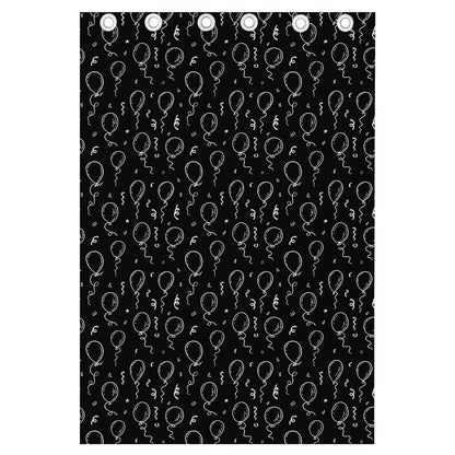 Black And White Balloon Pattern Print Curtain