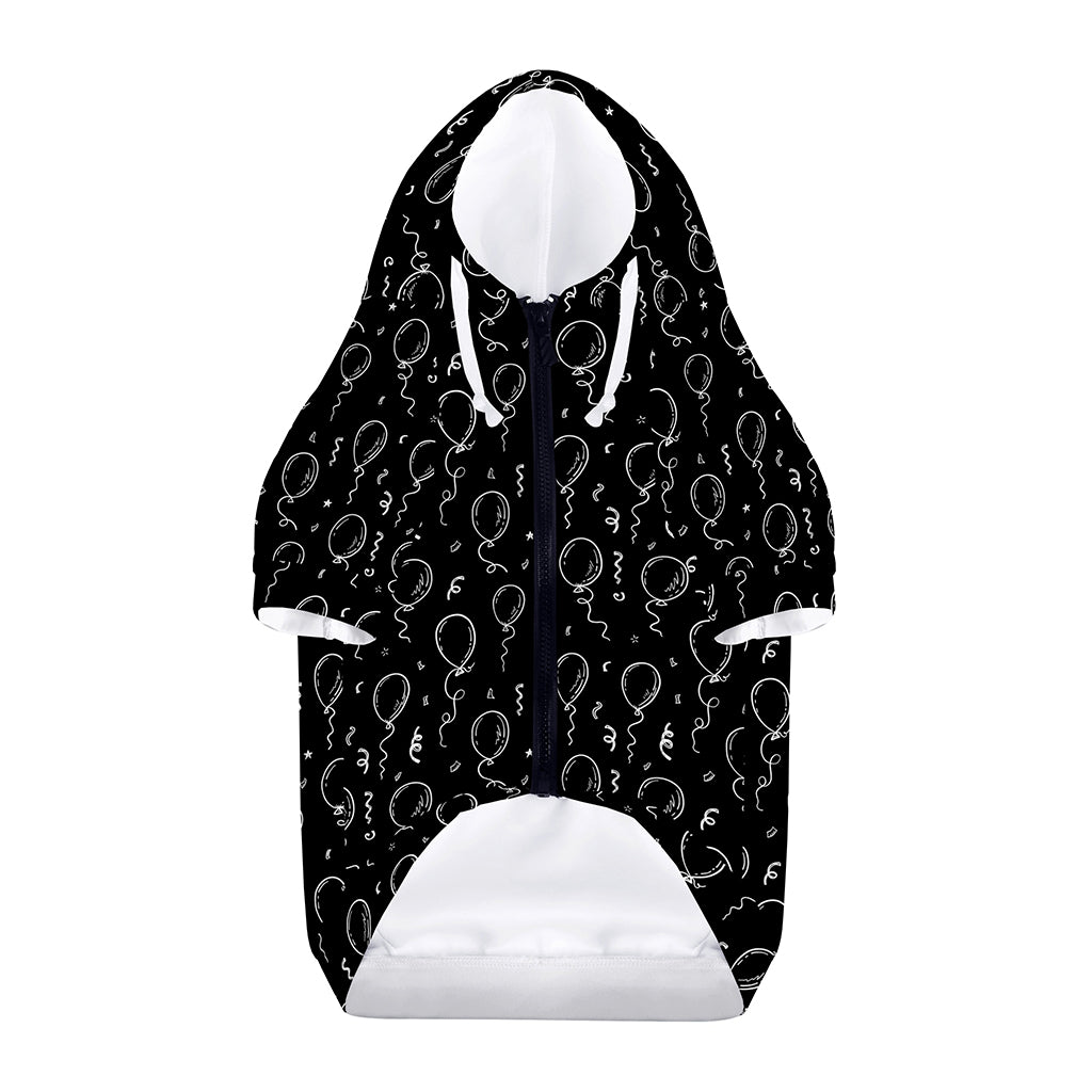 Black And White Balloon Pattern Print Dog Zip Up Hoodie