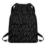 Black And White Balloon Pattern Print Drawstring Backpack
