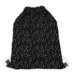 Black And White Balloon Pattern Print Drawstring Bag
