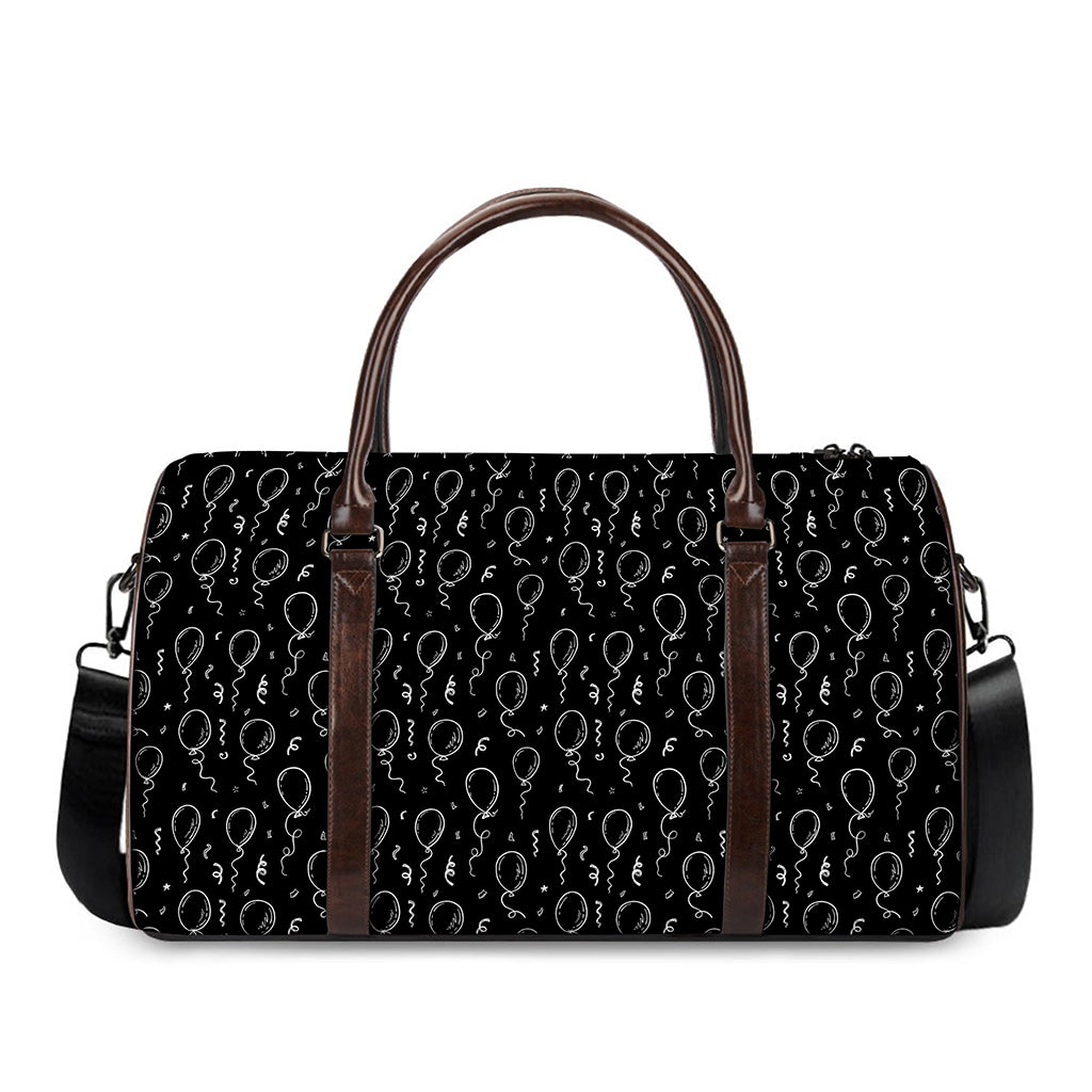 Black And White Balloon Pattern Print Duffle Bag