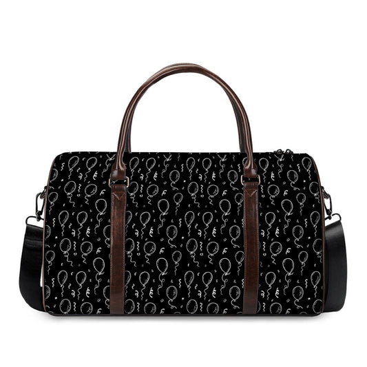 Black And White Balloon Pattern Print Duffle Bag
