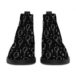 Black And White Balloon Pattern Print Flat Ankle Boots