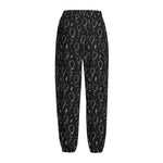 Black And White Balloon Pattern Print Fleece Lined Knit Pants