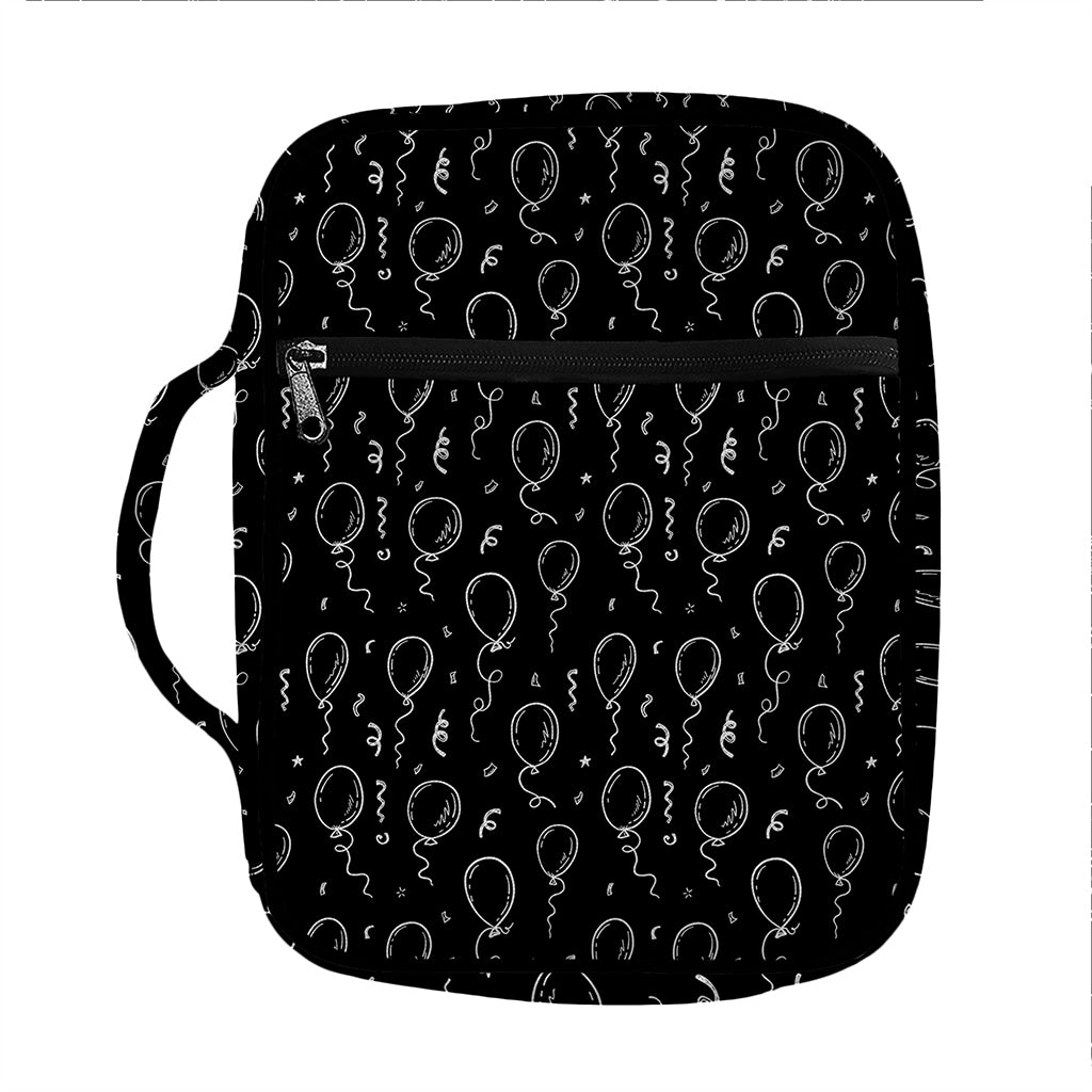 Black And White Balloon Pattern Print Front Pocket Bible Bag