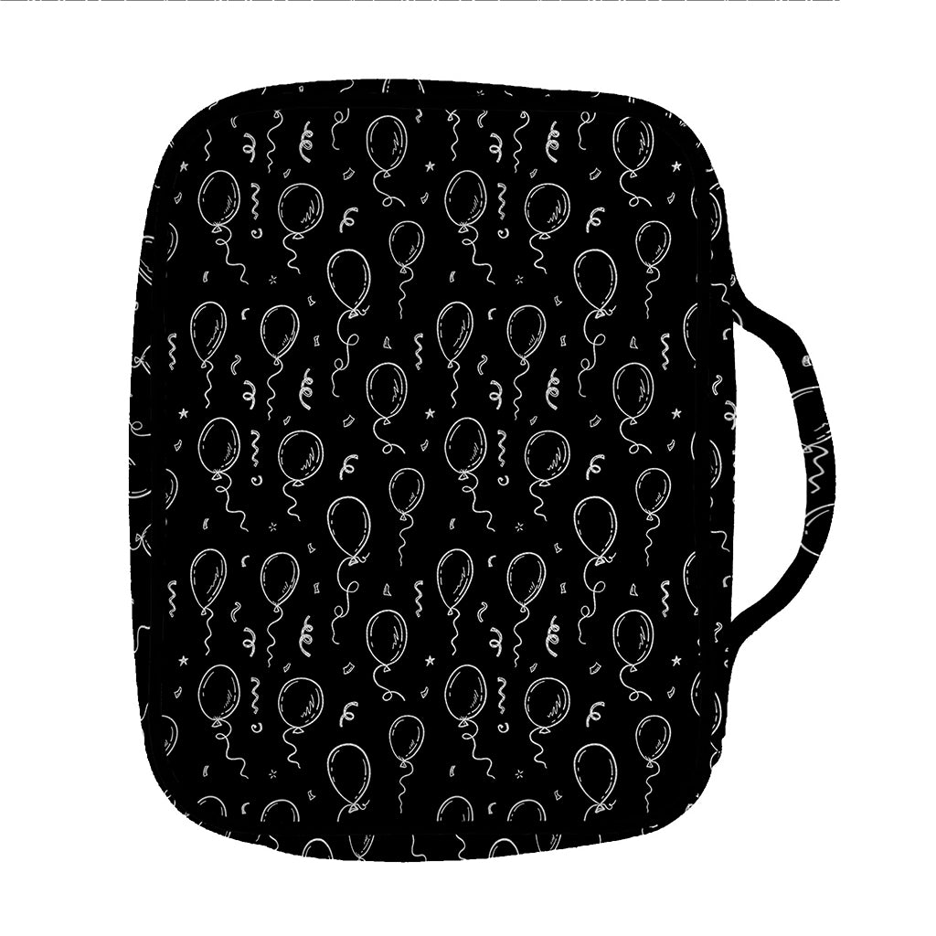 Black And White Balloon Pattern Print Front Pocket Bible Bag