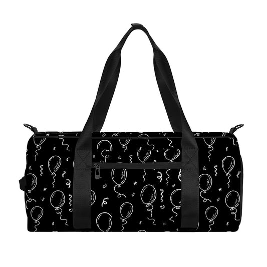 Black And White Balloon Pattern Print Gym Bag