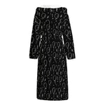 Black And White Balloon Pattern Print Hooded Bathrobe