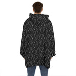 Black And White Balloon Pattern Print Hoodie Blanket