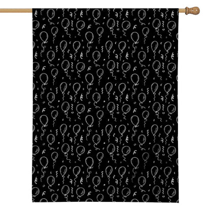 Black And White Balloon Pattern Print House Flag