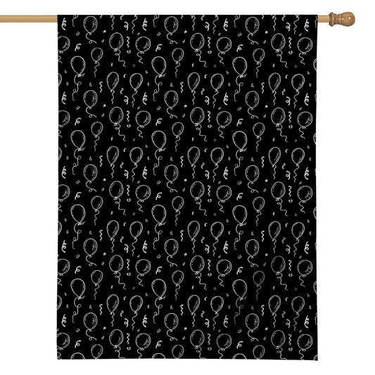 Black And White Balloon Pattern Print House Flag