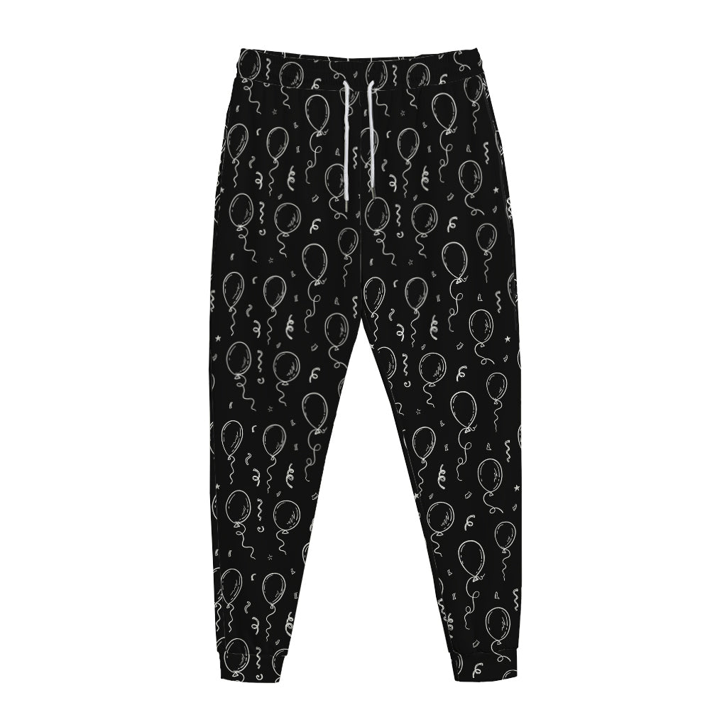 Black And White Balloon Pattern Print Jogger Pants
