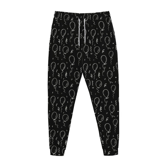 Black And White Balloon Pattern Print Jogger Pants