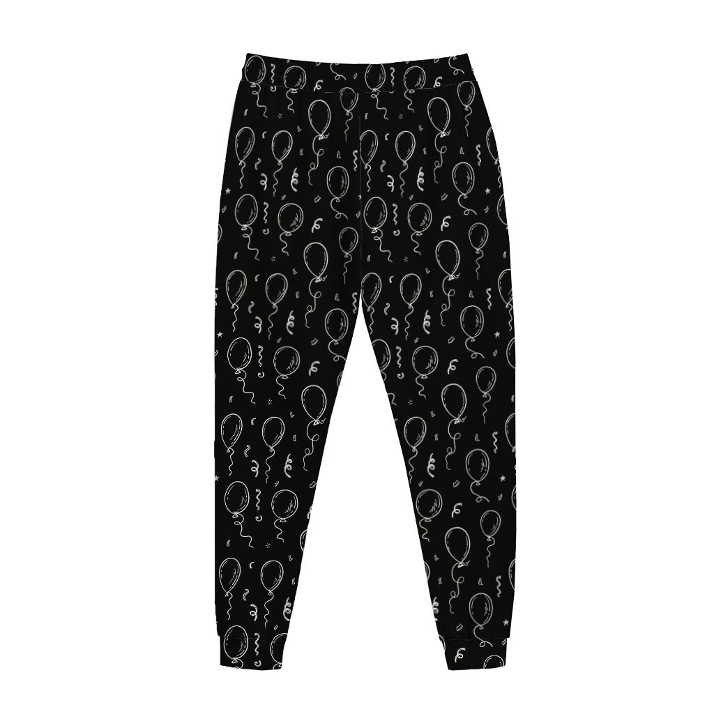 Black And White Balloon Pattern Print Jogger Pants