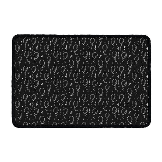 Black And White Balloon Pattern Print Kitchen Mat