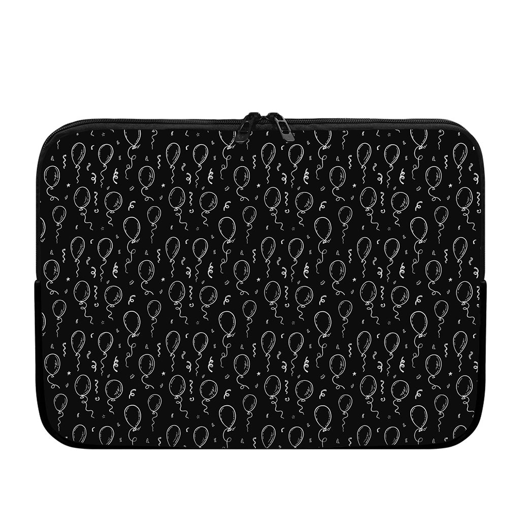 Black And White Balloon Pattern Print Laptop Sleeve